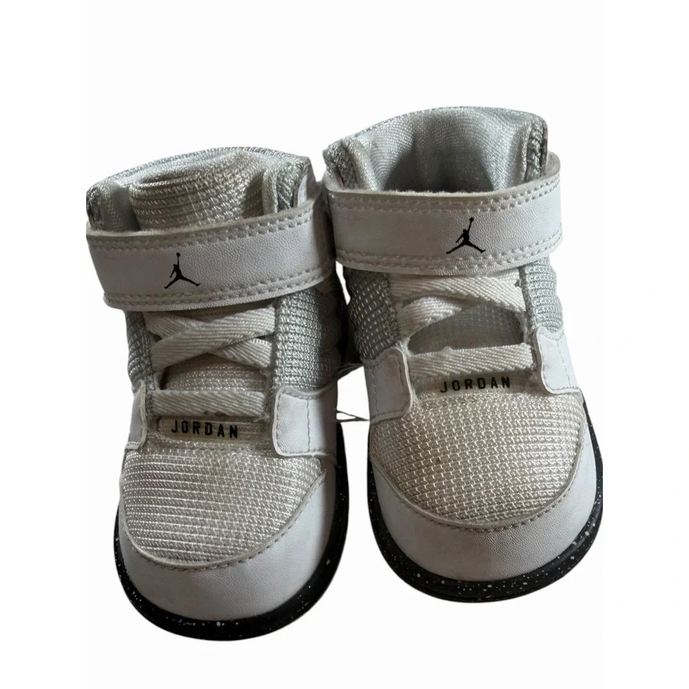 Baby Toddlers Sz 6c‎ Air Jordan High Tops Gray Black White 351028-002